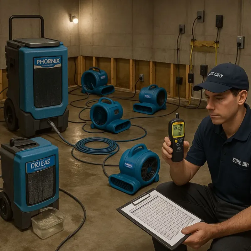 Structural Drying and Dehumidification process in Bellport, NY